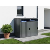 26% billiger ! StarLine 2er Mülltonnenbox Modell Cubi Metall 240 2m²