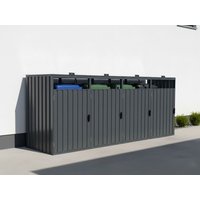 26% billiger ! StarLine 4er Mülltonnenbox Modell Cubi Metall 240