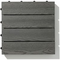 29% billiger ! WPC Terrassenfliese Holzoptik Anthrazit Set 1 m² 1m²