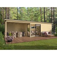 26% billiger ! Fjordholz Gartenhaus Modell Amrum-4 mit Anbau