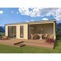 26% billiger ! Fjordholz Gartenhaus Modell Juist-3 mit Anbau