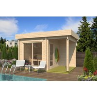 26% billiger ! Fjordholz Saunahaus Modell Cube Klassik 70 B 21m²