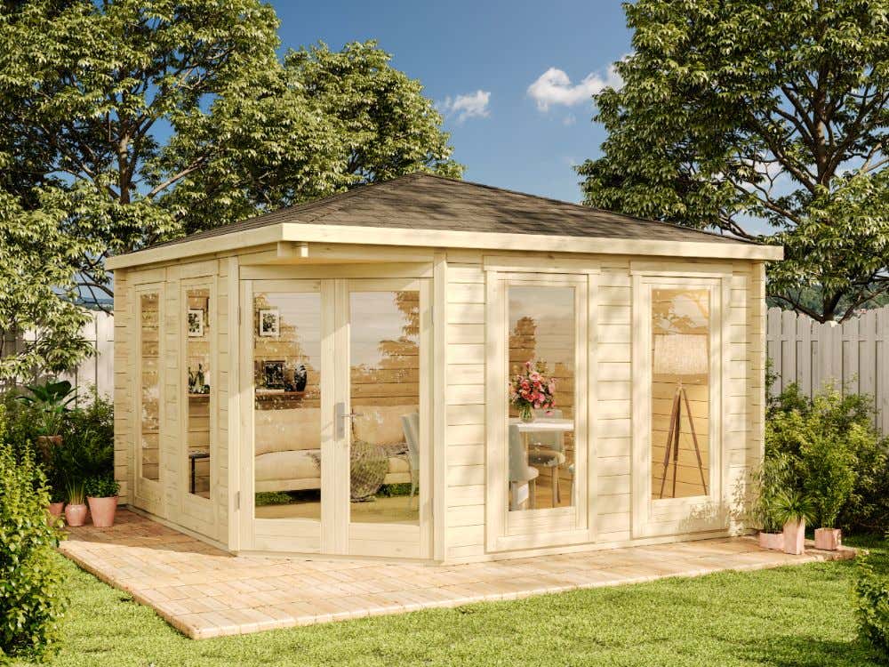 5-Eck Holz-Gartenhaus Maja 4x4m