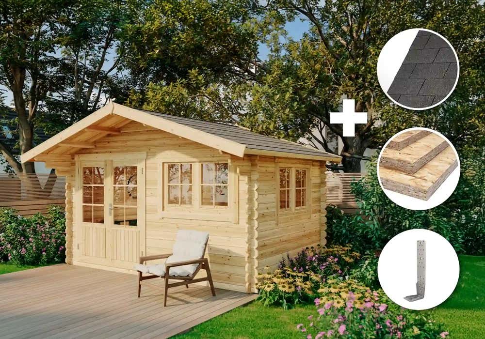 ECO Set - Holz-Gartenhaus Gabriel 400 x 300 cm - imprägniert 4x3m