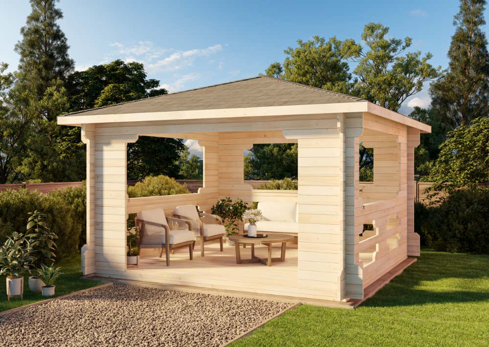 Alpholz Gartenpavillon Modell Ibiza 4x4m