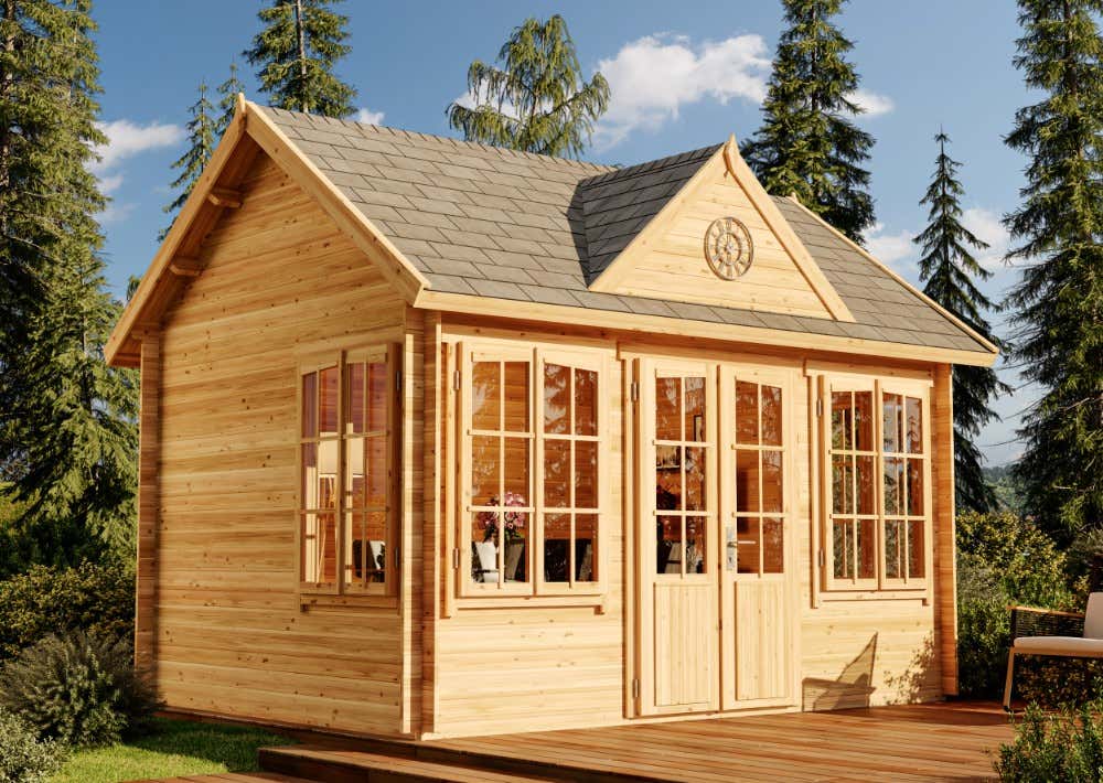 Holz-Gartenhaus CLOCKHOUSE® 4x3m