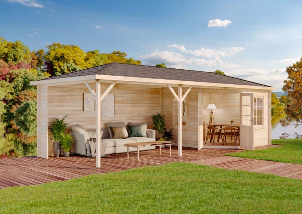 Holz-Gartenhaus Mississippi 8x3m