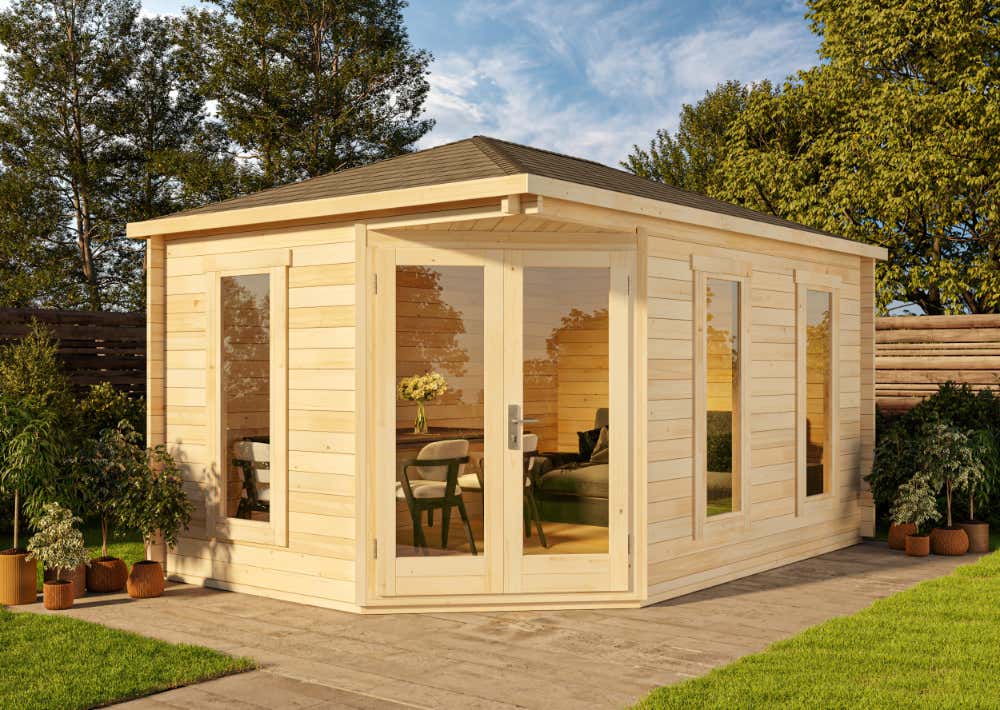5-Eck Holz-Gartenhaus Lido 5x3m
