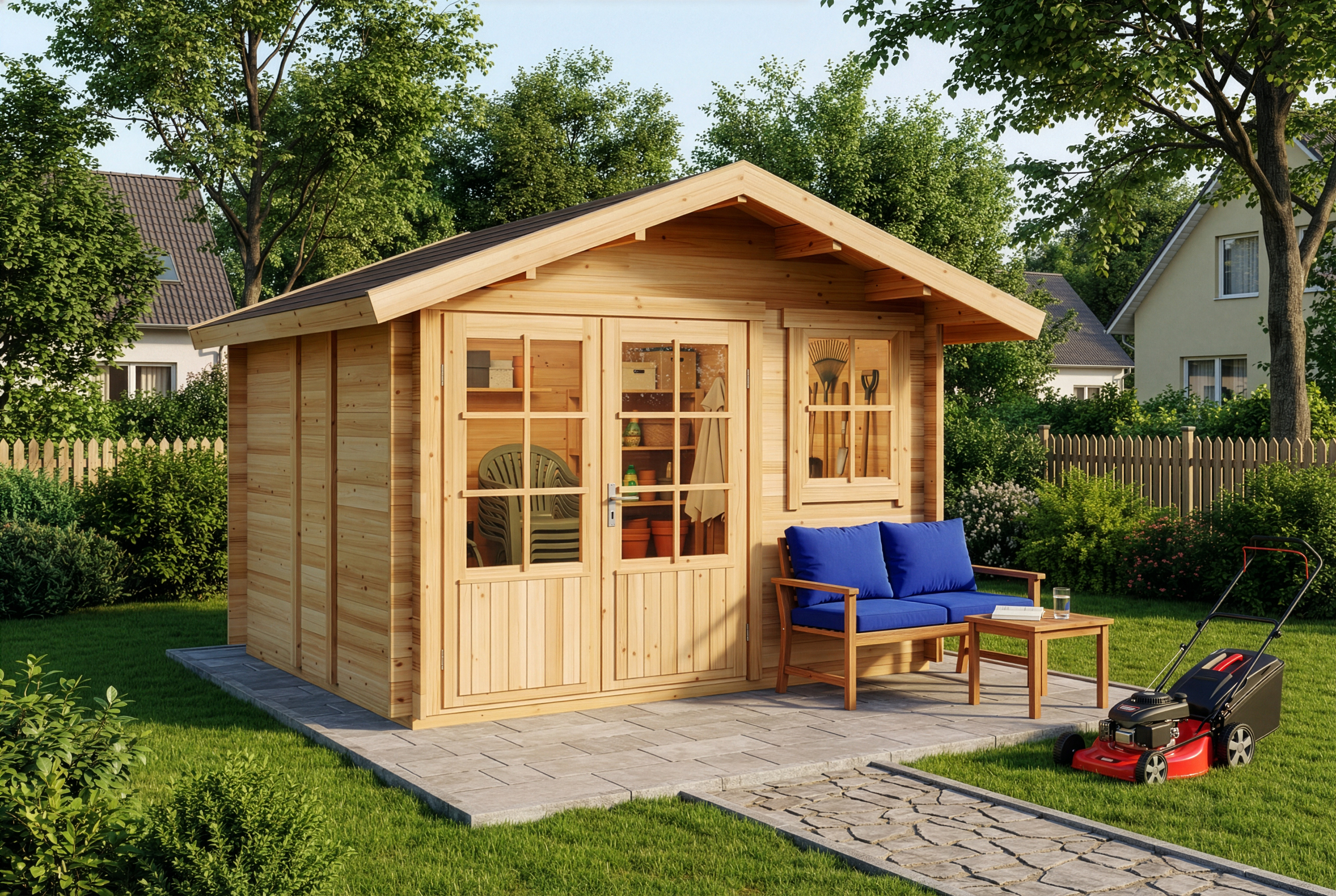 11% Discount! Holz-Gartenhaus Palermo 3x3m