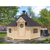26 billiger ! Fjordholz Grillkota mit Saunaraum Modell Smila 17m xm