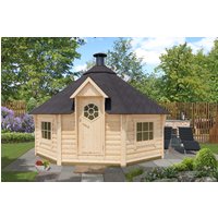 26 billiger ! Fjordholz 8-Eck Grillkota Modell Lasse 17,0m² DeLu xm