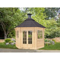 26 billiger ! Fjordholz 6-Eck Grillpavillon Modell Gunnar 6m² xm