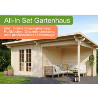 26 billiger ! All-In Holz-Gartenhäuser mit Terrasse inkl. Montage (wahl xm