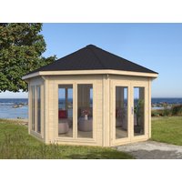 26 billiger ! Gartenpavillon Modell Modern 17 m² mit 7 Fenstern xm